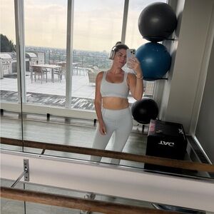 FP Movement by Free People Light Gray/blue Leggings + top